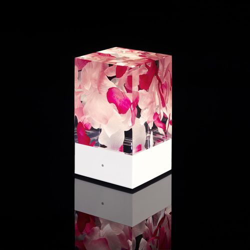 Lampada da tavolo - D-CÜB ROSES - DACRYL® - in vetro acrilico / design originale / senza fili