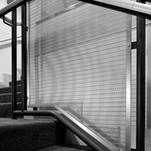 Sistema di fissaggio in metallo - FRAMED - Cambridge Architectural Mesh - per parapetto / per interni / per esterni