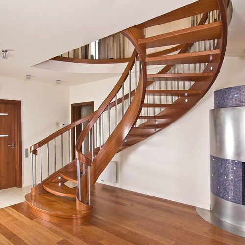 Scala curva - MS-40 - Marchewka - con gradini in legno / con struttura in legno / contemporanea