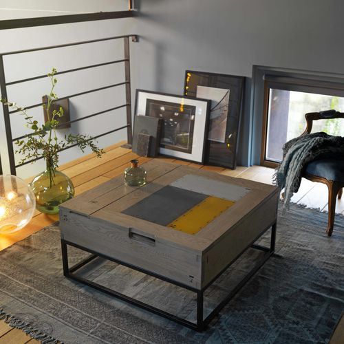 Tavolino basso classico - PASSERELLE - Artcopi - in legno / in metallo / rettangolare