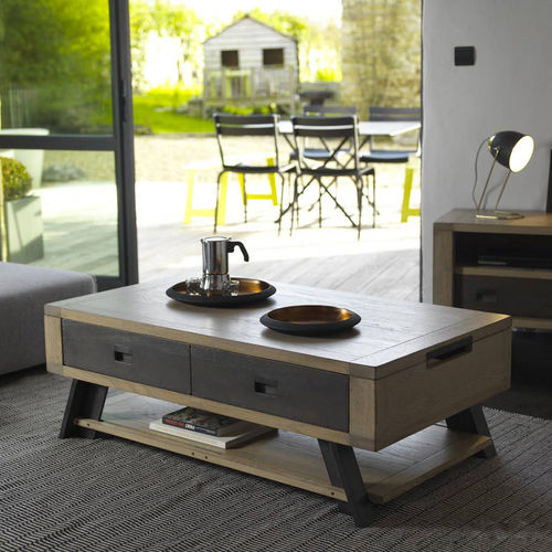 Tavolino basso contemporaneo - ARTISANE - Artcopi - in legno / rettangolare / con contenitore