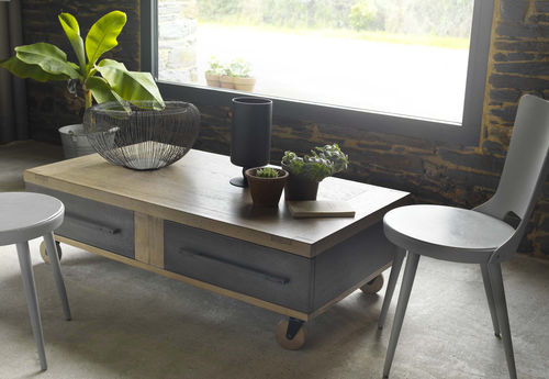Tavolino basso contemporaneo - FACTORY - Artcopi - in legno / rettangolare / con cassetti