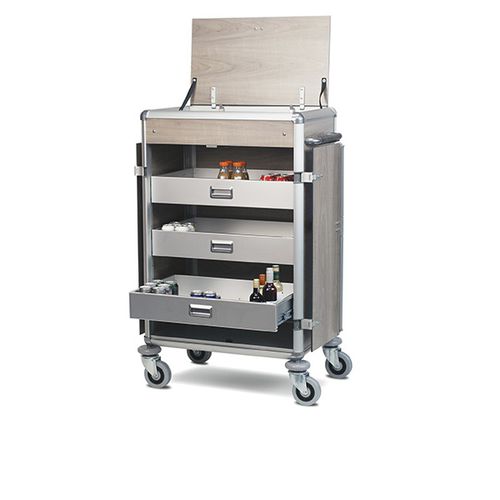 Mobile frigobar contemporaneo - LUGANO - ARIANEL - in alluminio anodizzato / per camera d'hotel / per struttura sanitaria