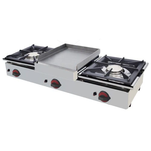 Piano cottura a gas - 4413P021 - Mas Baga - professionale / 2 fuochi / da appoggio