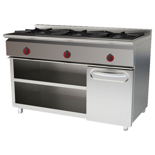 Blocco cottura a gas - 33101255 - Mas Baga - professionale / 3 fuochi / 1 forno