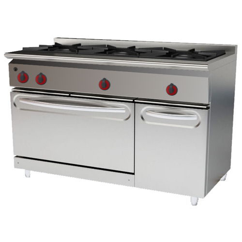 Blocco cottura a gas - 33011255 - Mas Baga - professionale / 3 fuochi / 2 forni