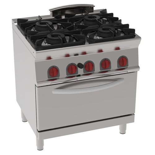 Blocco cottura a gas - 35160317 - Mas Baga - professionale / 4 fuochi / 1 forno