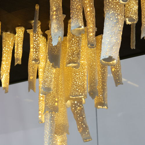 Lampadario design originale - CORAL  - Semeur d'étoiles - in porcellana / LED / dorato