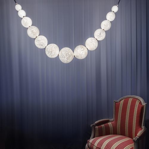 Lampadario contemporaneo - COLLIER DE PLANÈTES - Semeur d'étoiles - in vetro soffiato / in ottone / contract