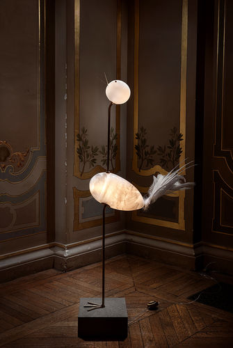Scultura in ottone - GRUE - Semeur d'étoiles - in vetro soffiato / da appoggio / contract