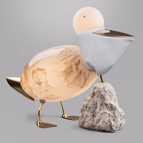 Scultura in ottone - PÉLICAN - Semeur d'étoiles - in vetro soffiato / in tessuto / contract