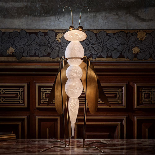 Lampada da terra - LIBELLULE - Semeur d'étoiles - in ottone / in vetro soffiato / design originale