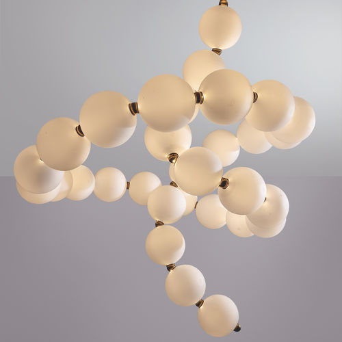 Lampadario contemporaneo - VOLTIGE DE PERLES - Semeur d'étoiles - in vetro / in ottone / contract