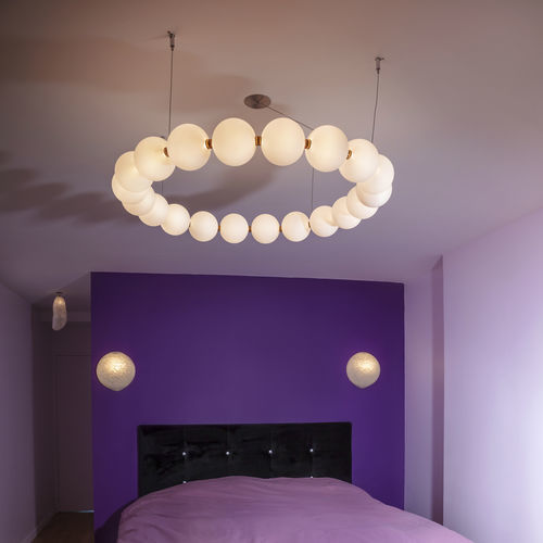 Lampadario contemporaneo - RONDE DE PERLES - Semeur d'étoiles - in vetro / in ottone / contract