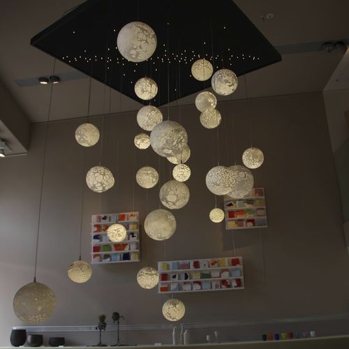 Lampada a sospensione - LUNES - Semeur d'étoiles - in vetro soffiato / contemporanea / con cavo