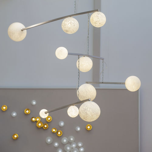 Lampadario contemporaneo - LUNE MOBILE - Semeur d'étoiles - in vetro soffiato / in metallo / contract