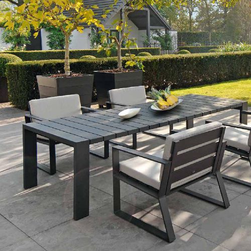 Tavolo contemporaneo - SAMOS - BOREK parasols | outdoorfurniture - in alluminio / in Sunbrella® / rettangolare