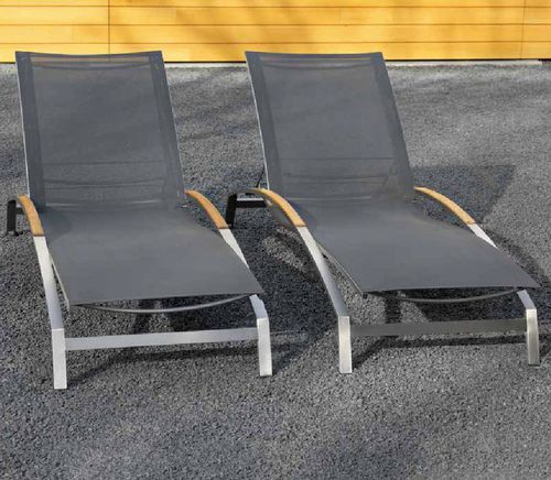Lettino prendisole contemporaneo - SAMORA - BOREK parasols | outdoorfurniture - in Batyline® / in acciaio inossidabile / da giardino