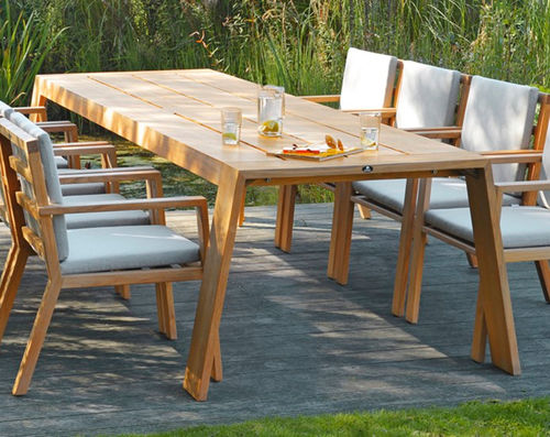 Tavolo da pranzo contemporaneo - VIKING - BOREK parasols | outdoorfurniture - in teak / rettangolare / per uso residenziale