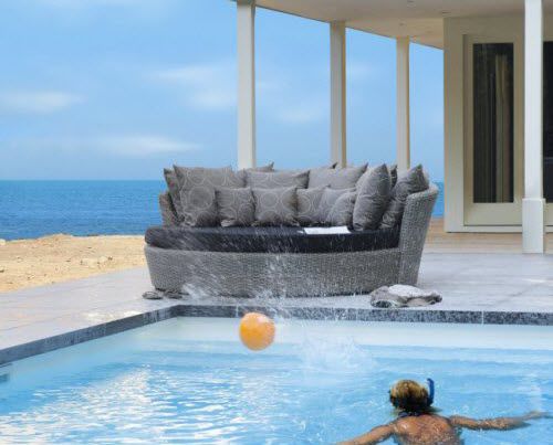 Dormeuse contemporanea - OYSTER - BOREK parasols | outdoorfurniture - in Sunbrella® / in fibre sintetiche / da giardino