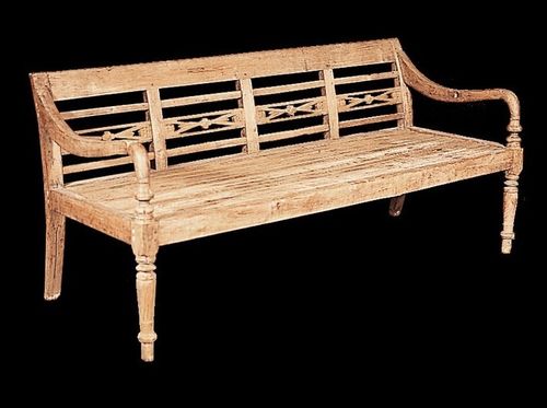 Panca classica - FBE COL LAT - MATAHATI - in teak / con schienale / in materiale riciclato