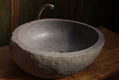 Lavabo da appoggio - SNK / CON / STONE  - MATAHATI - in pietra naturale / rotondo / contemporaneo