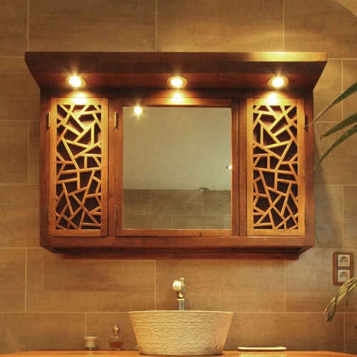 Specchio da bagno a muro - FAR CHI PHARL  - MATAHATI - contemporaneo / quadrato / in legno