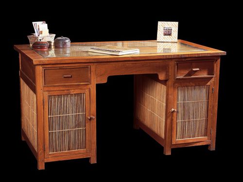 Scrivania classica - FTA RB BUR  - MATAHATI - in teak / con base in pannelli / multimediale