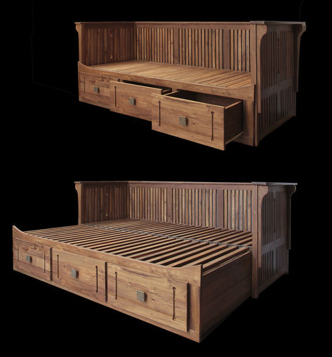 Letto matrimoniale - MATAHATI - contemporaneo / in teak / 160x200 cm