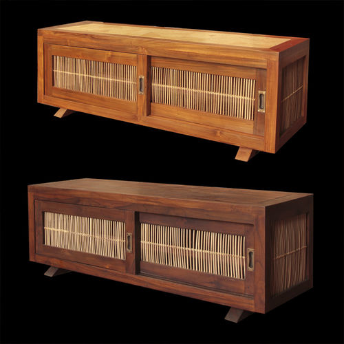 Mobile porta TV classico - MATAHATI - in legno massiccio / in teak / in bambù