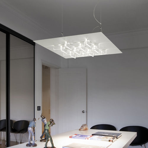 Luce a sospensione - CRISTALLI 2051-S/50 - BRAGA F.LLI s.n.c. - LED / quadrata / in metallo