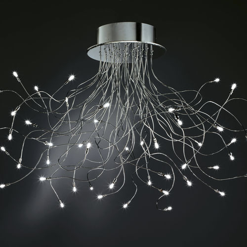 Plafoniera design originale - FAVILLE 538/PL48 - BRAGA F.LLI s.n.c. - rotonda / in metallo cromato / alogena