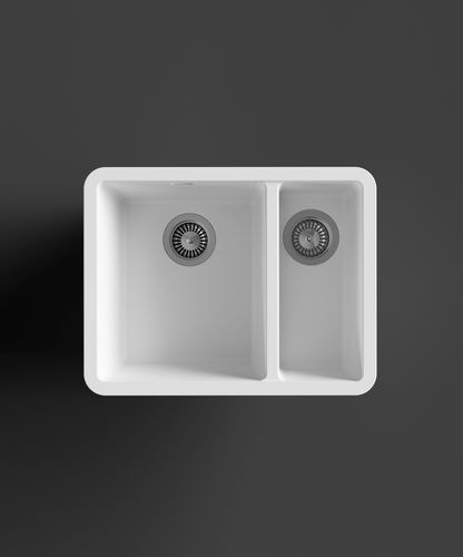 Lavello a 2 vasche - RCS490D - HI-MACS® - senza gocciolatoio / in Solid Surface / da incasso