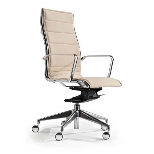 Poltrona direzionale contemporaneo - Styloffice S.p.a. - in pelle / in metallo / in alluminio lucido