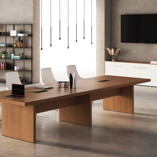 Tavolo da riunione contemporaneo - CHARISMA 4.0 - Styloffice S.p.a. - in noce / in legno / con supporto in legno