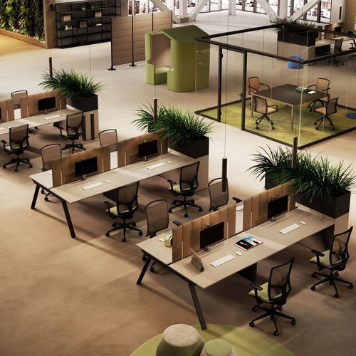 Scrivania per open space - NATIVA - Styloffice S.p.a. - da terra / da 2 persone / da 2-4 persone