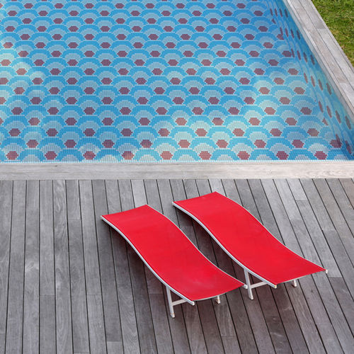 Mosaico in vetro - NORTH PACIFIC : JAPAN – PATTERN OSAKA RED - Hisbalit - lucido / da interno / per piscina