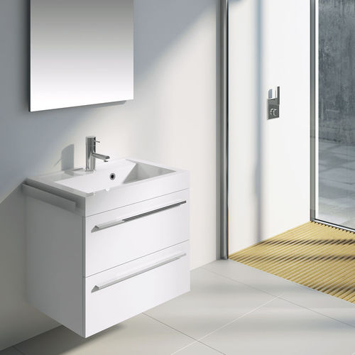 Mobile lavabo doppio - BOLOGNA - RIHO - sospeso / in legno / in melaminico