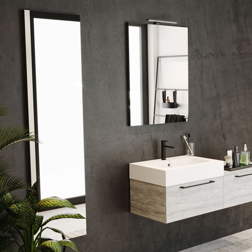 Specchio da bagno a muro - FRAMED - RIHO - contemporaneo / rettangolare / in metallo