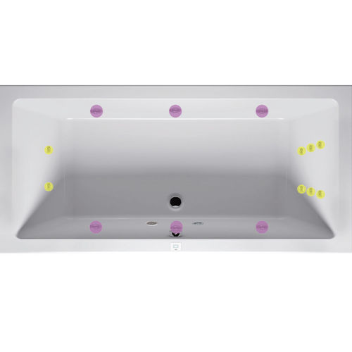 Vasca da bagno da appoggio - RIHO - in acrilico / idromassaggio / bianca