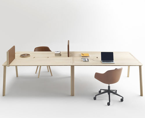 Scrivania per open space - HELDU - Alki - contemporanea / in legno / in pelle