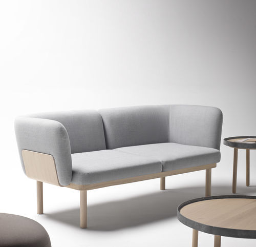 Divano contemporaneo - EGON - Alki - in tessuto / in pelle / grigio