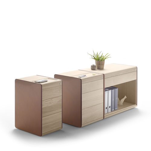 Armadio classificatore basso - HELDU - Alki - in legno / in pelle / contemporaneo