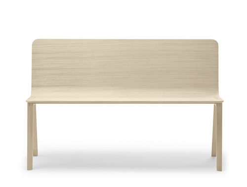 Panca contemporanea - HELDU - Alki - in legno / con schienale / imbottita