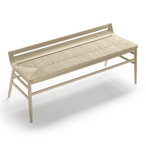 Panca contemporanea - KIMUA - Alki - in rovere / in paglia / contract