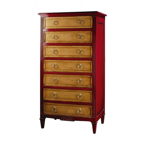 Cassettiera in stile Direttorio - RECAMIER : 35001 - LABARERE - in legno laccato / rossa