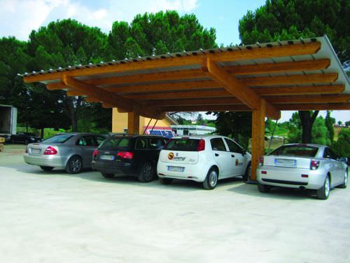Tettoia per posto-auto contract - SUNCAR - SUNERG SOLAR - con pannelli solari / in legno