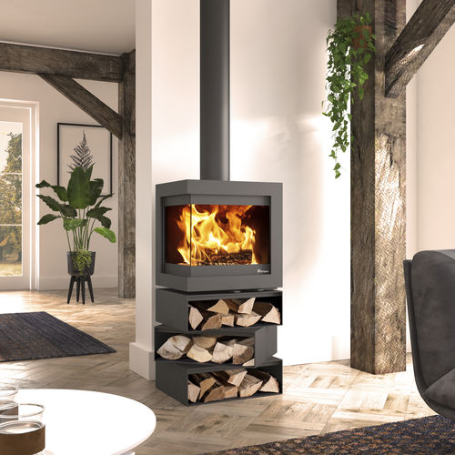 Stufa a legna - Dik Geurts - Bora Corner, Cubes - DRU - 5 kW...10 kW / da appoggio / ad angolo