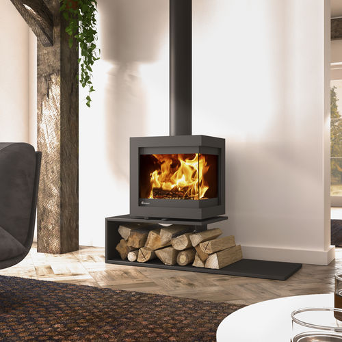 Stufa a legna - Dik Geurts - Bora Corner, Floating Plateau - DRU - 9 kW / 4 kW / con piedi