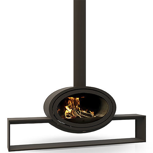 Stufa a legna - Dik Geurts - Oval Front, Plateau - DRU - 5 kW...10 kW / a pavimento / contemporanea